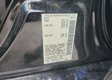 2018 Nissan Altima 2.5 z USA, uszkodzony, nr VIN 1N4AL3AP5JC478350